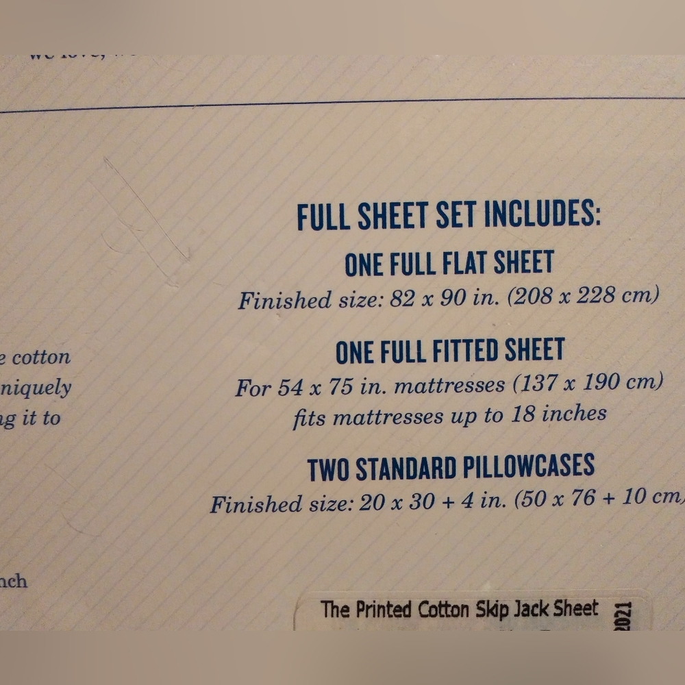 New Southern Tide full Size sheet set Skipjack, Blue Topaz - Picture 6 of 7